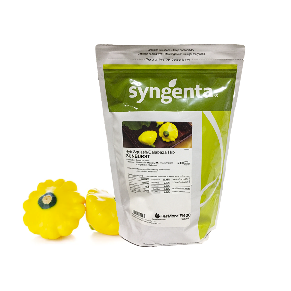 Calabacita Amarilla Sunburst 5 Millares