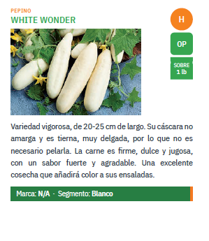 Pepino White Wonder Sobre 1 Lb