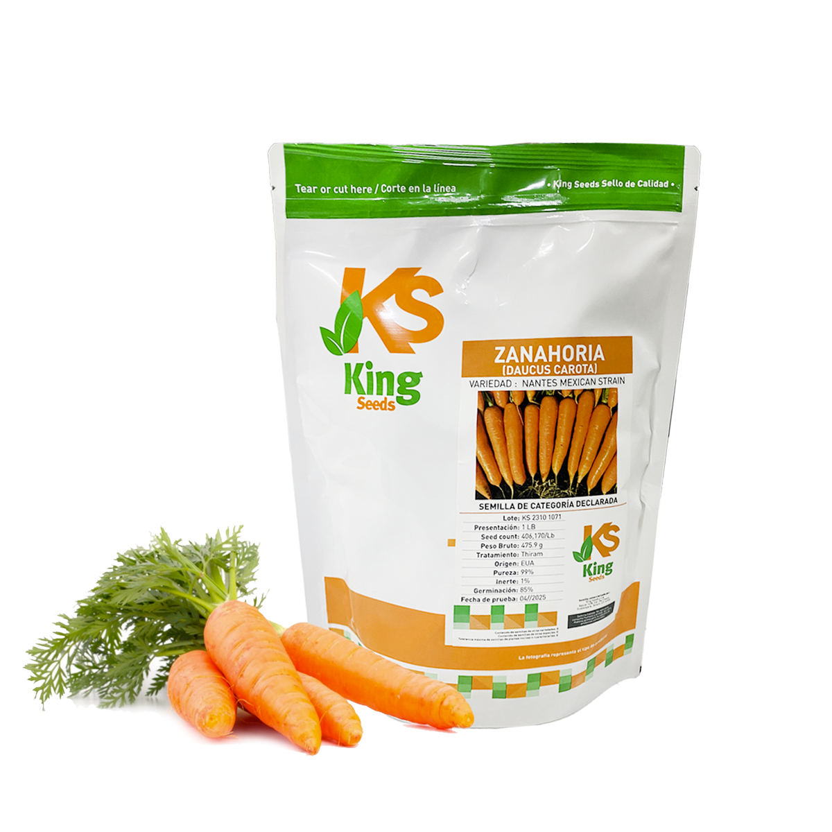 Zanahoria Nantes Mex Strain Sobre 1Lb