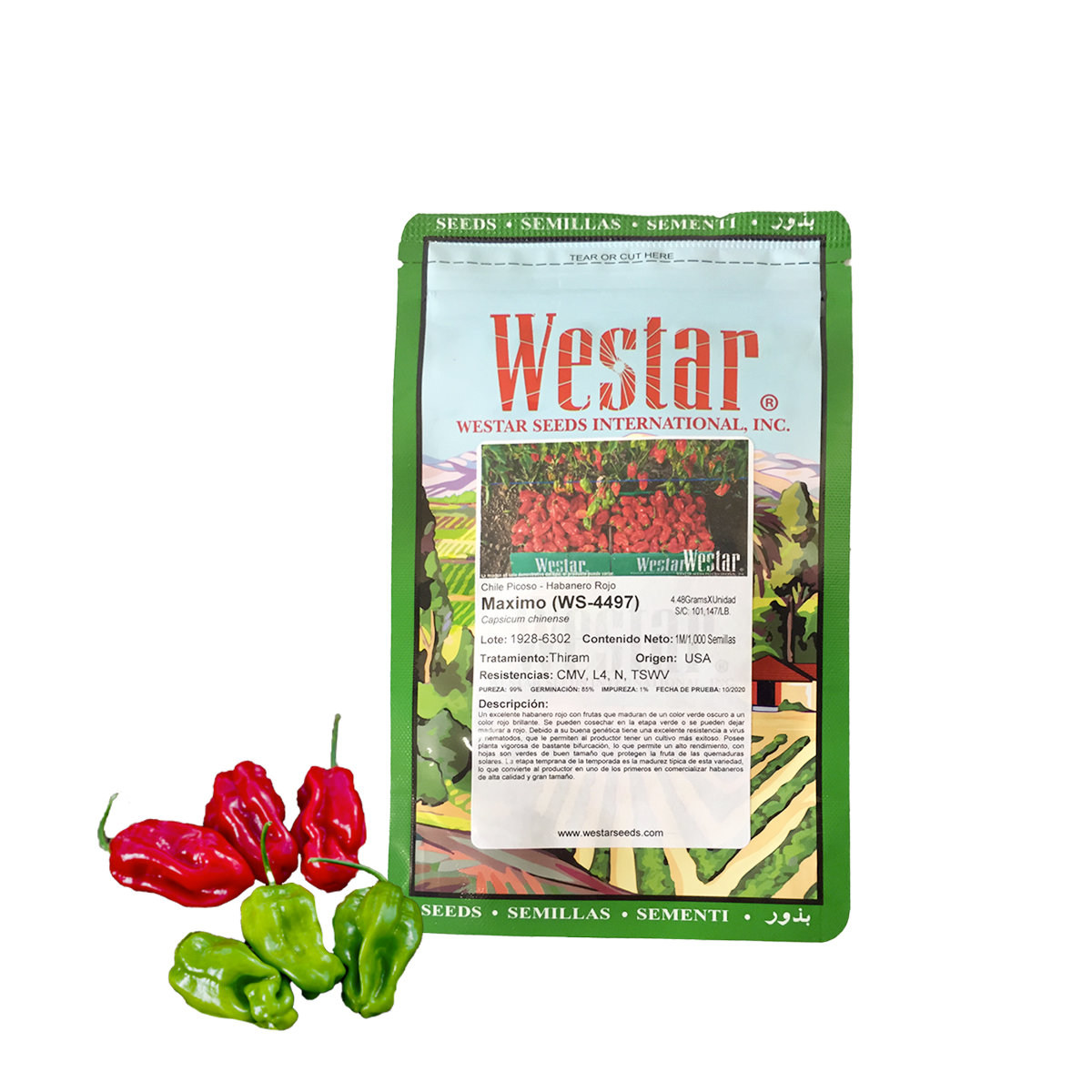 Chile habanero Máximo Sobre 1 Millar