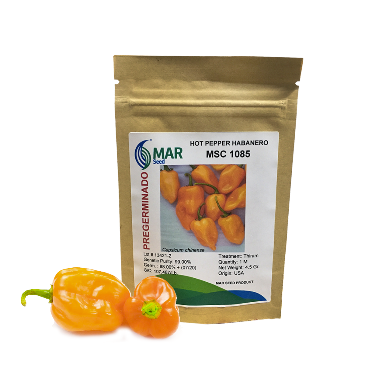 Chile habanero naranja MSC-1085 sobre 1 millar