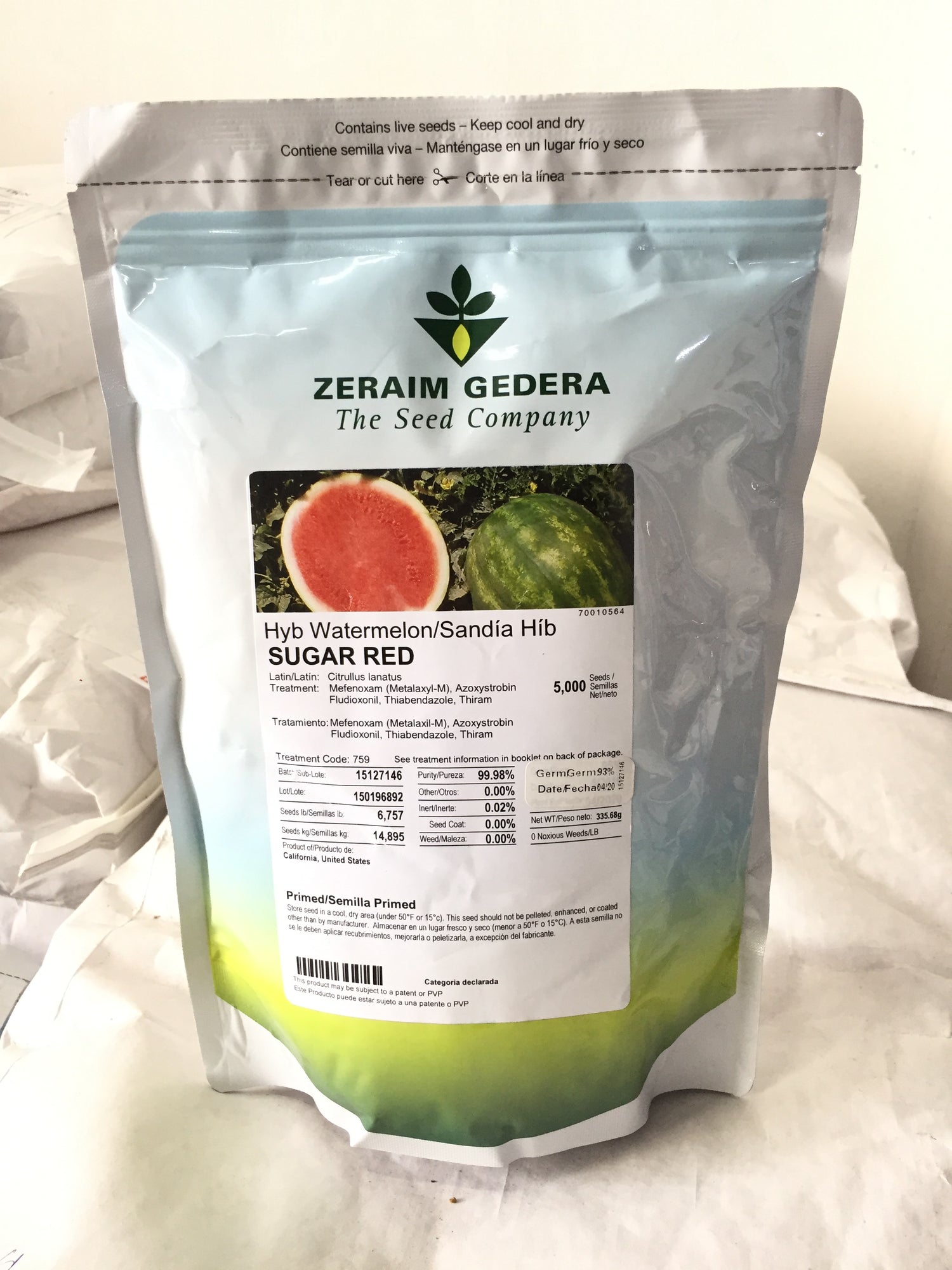 Sandia Sugar Red Sobre 5 Millares